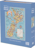 100%NZ: 1950s Fun Map Puzzle (1000pc Jigsaw)
