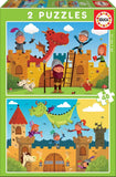 Educa: Dragons and Knighst - Puzzles (2x48pc Jigsaws)