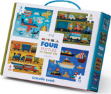 Crocodile Creek: Vehicles - 4-in-1 Puzzles (24pc,36pc,48pc,72pc Jigsaws)