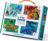 Crocodile Creek: Dinosaurs - 4-in-1 Puzzles (24pc,36pc,48pc,72pc Jigsaws)