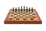 Dal Rossi Walnut Gloss Finish Folding Chess Set - 40cm
