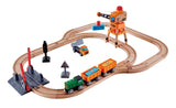 Hape: Crossing & Crane - Wooden Railway Set