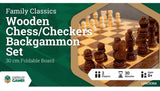 LPG: Wooden Folding Chess/Checkers/Backgammon Set (30cm)