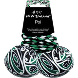 New Zealand Gift: NZ Poi - Maori Patterned Fabric (Green)
