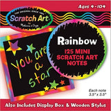 Melissa & Doug: Scratch Art Rainbow Mini Notes - 125 Cards