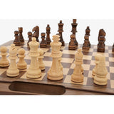 Dal Rossi Walnut 3 in 1 Chess, Checkers & Backgammon Set (40cm)