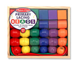 Melissa & Doug: Wooden Lacing Beads - Primary Colours