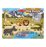 Melissa & Doug: Safari - Wooden Peg Puzzle (7pcs)