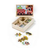 Melissa & Doug: Wooden Jigsaw Puzzles in a Box - Vehicles (4x12pcs)