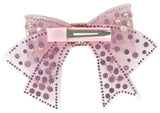 Pink Poppy: Pink Rhinestone Bow - Hair Clip