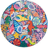 eeBoo: Seahorses, Shells & Coral 500 - Round Puzzle (500pc Jigsaw)