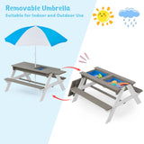 Kid's Picnic Table with Basin & Umbrella