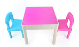 Zoink: Kids Square 3-in-1 Activity Table With 2 Chairs (Pastel)