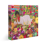 eeBoo: Woman in Flowers (1000pc Jigsaw)