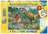 Ravensburger: World of Dinosaurs Puzzle + Colouring Book (150pc Jigsaw)