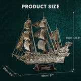 3D Puzzle: Flying Dutchman (Large) w/LED Lights (360pc)