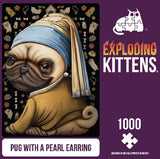 Exploding Kittens - Pug with a Pearl Earring (1000pc Jigsaw)