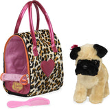 Pucci Pup - Leopard Plush Glam Bag & Pug