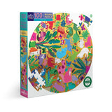 eeBoo: Round Puzzle - Busy Cats (100pc Jigsaw)