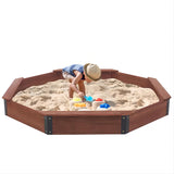 Octagon Large Wooden Cedar Sandbox with Cover