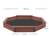 Octagon Large Wooden Cedar Sandbox with Cover