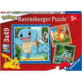 Pokémon: Charmander, Squirtle & Bulbasaur (3x49pc Jigsaws)
