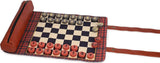 Pendleton: Red Black Check Pattern Chess & Checkers - Travel Ready Roll-Up Edition