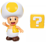 Super Mario: 4" Basic Figure - Yellow Toad & Question Block