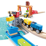Hape: Lift & Load Harbour - Train Playset