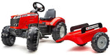 Falk: Little Builders - Massey Ferguson Pedal Tractor with Trailer