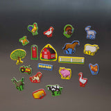 Melissa & Doug: Wooden Magnets Set - Farm