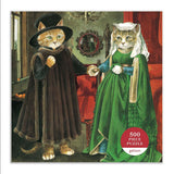 Galison: The Arnolfini Marriage Meowsteroiece of Western Art Puzzle (500pc Jigsaw)