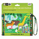 Petit Collage: Animal Menagerie - Two Sided On-The-Go Puzzle (49pc Jigsaw)
