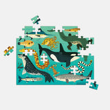 Mudpuppy: Land & Sea Predators - Double-Sided Puzzle (100pc Jigsaw)