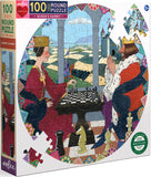 eeBoo: Queen's Gambit - Round Puzzle (100pc Jigsaw)