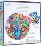 eeBoo: Birds and Flowers - Round Puzzle (500pc Jigsaw)