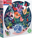 eeBoo: Still Life with Flowers - Round Puzzle (500pc Jigsaw)