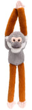 Keeleco: Grey/Brown Hanging Monkey - 15.5" Plush (40cm Tall)