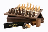 Dal Rossi: Walnut Chess, Checkers & Backgammon Flip Top Board (35cm)