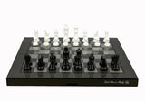 Dal Rossi Carbon Fibre Finish Folding Chess Set - 40cm