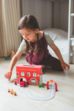 Petit Collage: Wind Up & Go Playset - Little Firehouse