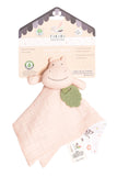 Tikiri: Muslin Comforter with Rubber Leaf Teether - Hippo