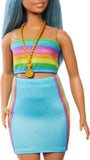 Barbie: Fashionistas #218 - Doll with Rainbow Top and Teal Skirt