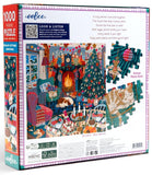 eeBoo: Christmas English Cottage - Square Puzzle (1000pc Jigsaw)