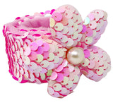 Pink Poppy: Flower Sequin Slap Bracelet (Assorted)