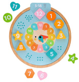 Petit Collage: Multi-Language Learning Clock Puzzle - Multi-Coloured