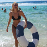 Sunnylife: Slim Tube Pool Ring - Navy Stripe