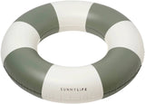 Sunnylife: Slim Tube Pool Ring - Olive Stripe