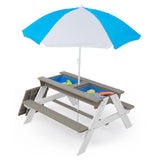 Kid's Picnic Table with Basin & Umbrella