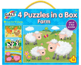 4 Puzzles in a Box: Farm - by Galt (1x4, 1x6, 1x8, 1x12)